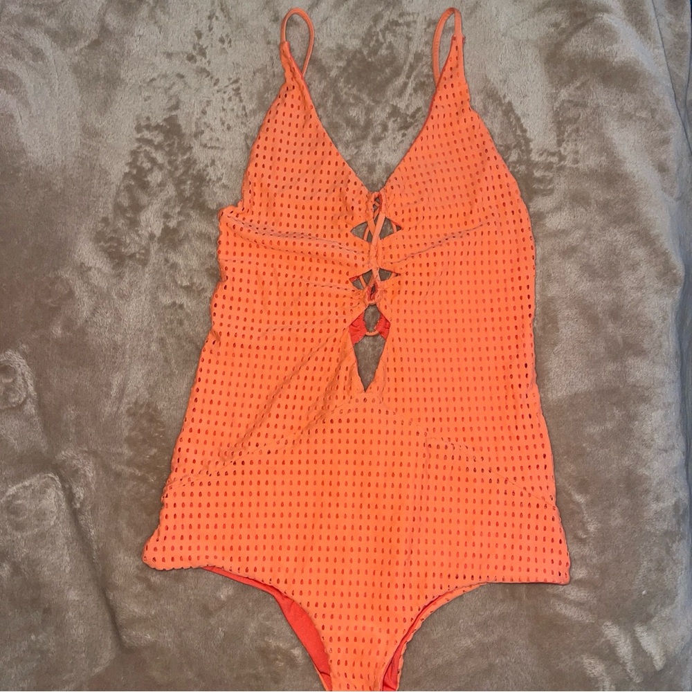 Like New XS Acacia Swimwear Neon Melon Mesh Kokomo One Piece